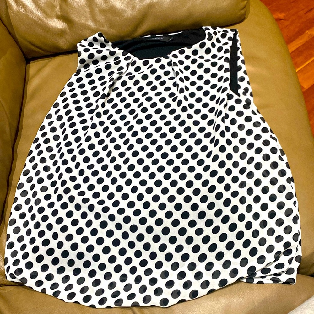 Today Black & White Polka Dot sleeveless Top.